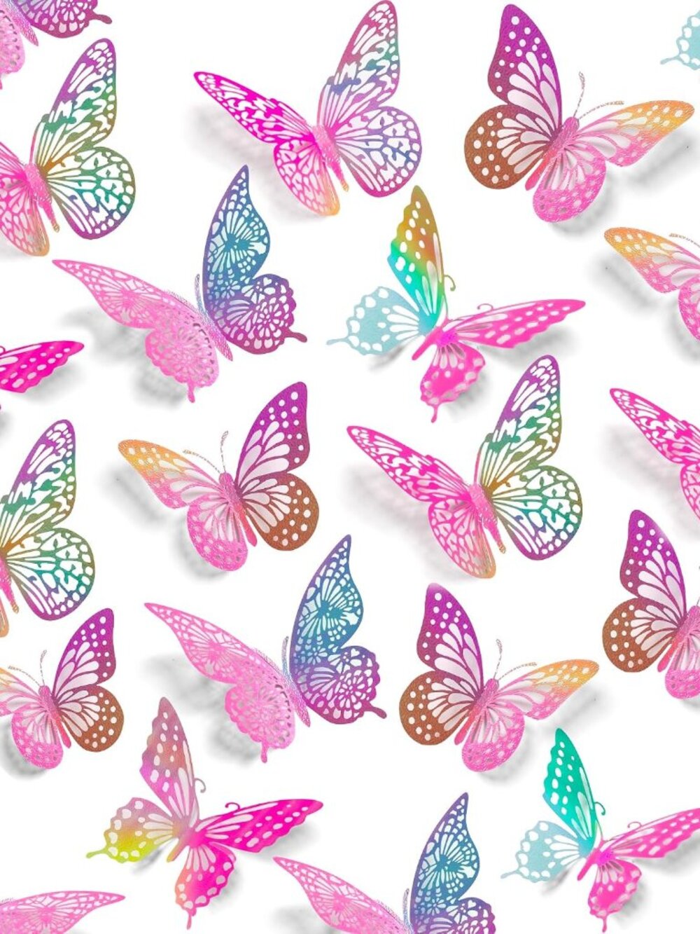 3D Butterfly Wall Decor 48 Pcs Laser Purple Butterfly Decorations